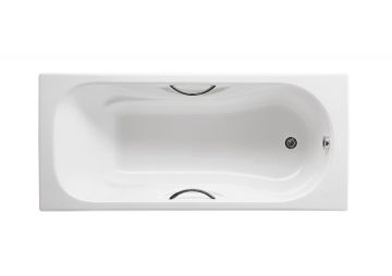 Ванна чугунная Roca MALIBU 170х70, противоскользящее покрытие, с отверстиями для ручек
