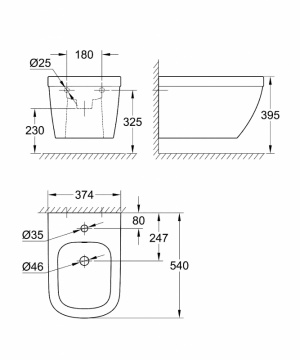 Биде подвесное Grohe Euro Ceramic  Альпин-белое (39208000)