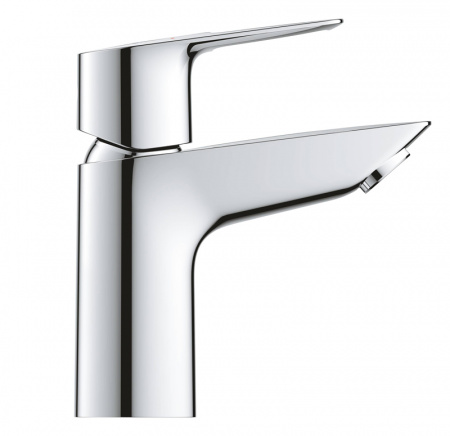 Смеситель для раковины GROHE BauLoop с ограничителем температуры, гладкий корпус, размер S, хром (23337001)