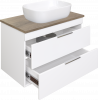 Тумба с раковиной STWORKI Копенгаген 80 белая, со столешницей Wood Spirit 80 и сифоном Neo 30987065