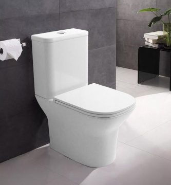 Унитаз-компакт Azario Iris 380х600х775 напольный, безободковый, в комплекте с арматурой GEBERIT, сиденье микролифт (AZ-8353 GB)