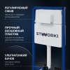 Комплект Унитаз подвесной STWORKI Ларвик 5512 безободковый + Крышка + Инсталляция + Кнопка 230824 белая