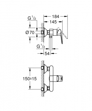 Смеситель для душа GROHE BauLoop, хром (23634000)
