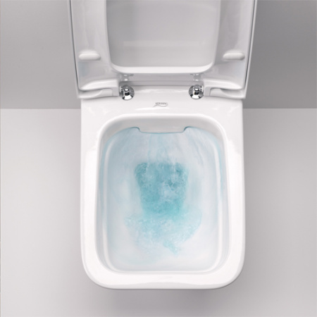 Унитаз подвесной Geberit iCon Square вертикальный смыв, закрытая форма, Rimfree (201950000)