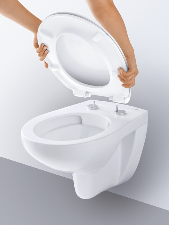 Унитаз подвесной Grohe Bau Ceramic безободковый, с сиденьем микролифт (39351000)
