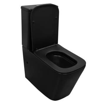 Унитаз-компакт Azario Black King 370х640х810 безободковый, с быстросъемным сиденьем микролифт, черный матовый (AZ-8303D)