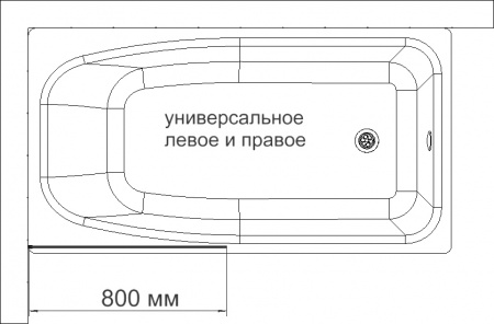 Шторка на ванну DIWO Ростов 4GW013 неподвижная, 80x150, черная матовая