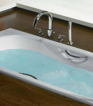 Ванна чугунная Roca MALIBU 170х75, противоскользящее покрытие, с отверстиями для ручек
