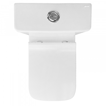 Унитаз-компакт Azario Quadro 605x340x810 напольный, безободковый с сидением микролифт и арматурой, белый (AZ-2175)