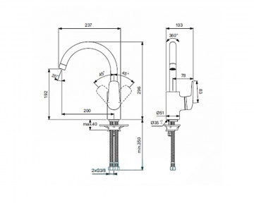Смеситель для кухни Ideal Standard Ceraflex B1727AA