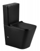 Унитаз-компакт Azario Quadro 605x340x810 напольный, безободковый с сидением микролифт и арматурой, чёрный матовый (AZ-2175-MB)