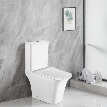 Унитаз-компакт Azario AVERO 660x360х820 напольный, безободковый со смывным механизмом Geberit, бачком и сиденьем микролифт (AZ-1213A-G)