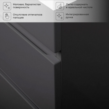 Комплект тумба Итана Sky 80 (800х450х560) подвесная, с раковиной Clarissa 80, графит (CS00091694)