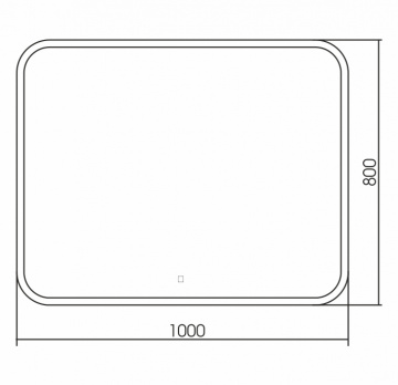 Зеркало AZARIO Стив 1000х800, LED-подсветка с диммером, сенсорный выключатель (ФР-00001304)