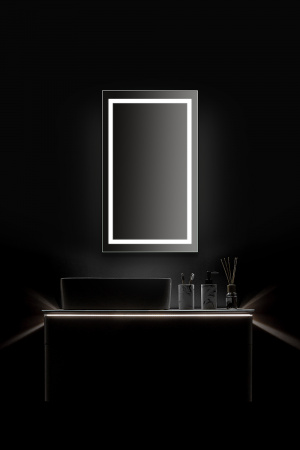 Зеркало-шкаф AZARIO Hamburg-BLACK 462х148х762 с подсветкой, механический выключатель, черный (LED-00002669)