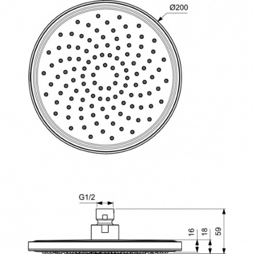 Верхний душ 200 мм Ideal Standard IdealRain (BD140XG)