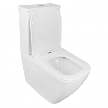 Унитаз-компакт Azario LEVANTO 620x380x830 напольный, безободковый в комплекте с бачком и сиденьем микролифт (AZ-1228A)