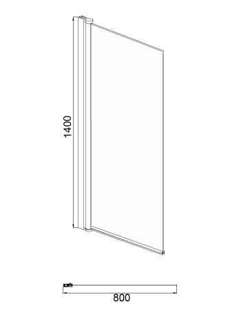 Шторка для ванны Azario MERRIT 800х1400, прозрачное стекло 6 мм, покрытие EASY CLEAN, цвет профиля черный (AZ-NF6211-1 800 BLACK)