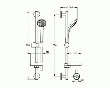 Душевой набор Ideal Standart IDEALRAIN SOFT S1 (B9501AA)