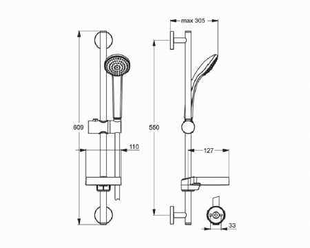 Душевой набор Ideal Standart IDEALRAIN SOFT S1 (B9501AA)