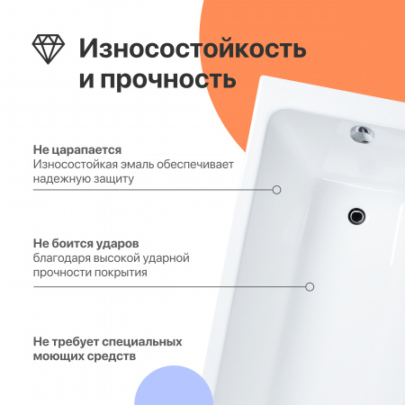 Чугунная ванна DIWO Суздаль Премиум 170x80 см, с ножками