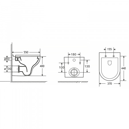 Унитаз подвесной Azario STELLA 370х400х550 ободковый, с быстросъемным сидением микролифт, белый (AZ-VT005+AZ-VT005sc)