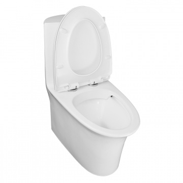Унитаз моноблок Azario Luna 770x390x710 напольный, горизонтальный слив, сиденье дюропласт микролифт (AZ-1037)