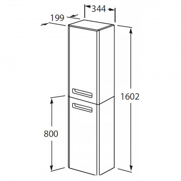 Пенал подвесной Roca The Gap 35 L левый, белый глянцевый (ZRU9302884)