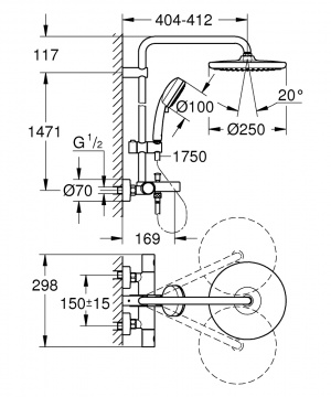 Душевая колонна Grohe Tempesta Cosmopolitan 250 (2667200)