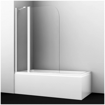 Шторка для ванны Azario MERRIT 1100(700+400)х1400 прозрачное стекло 6 мм, покрытие EASY CLEAN, цвет профиля серебро (AZ-NF6221 1100)