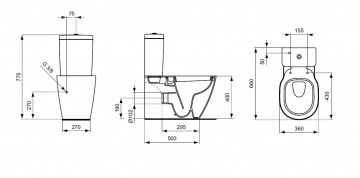 Чаша напольного унитаза Ideal Standard Connect (E803701)
